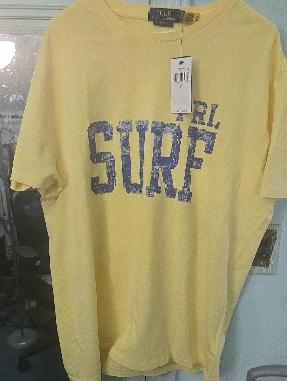 Polo by Ralph Lauren Yellow 'SURF' Graphic Short Sleeve Tee